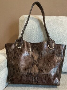 Elaine Turner Python Embossed Shoulder Bag